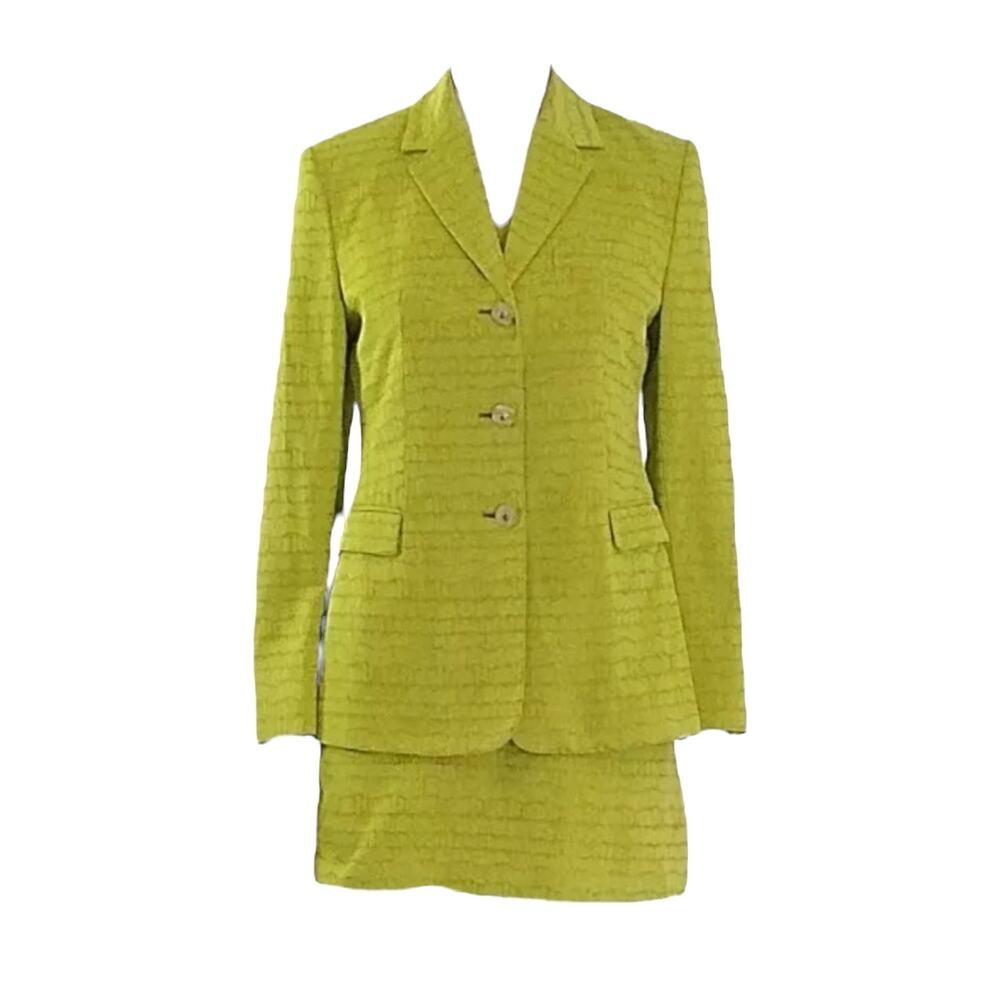 Versace Lime Dress x Blazer Suit Set